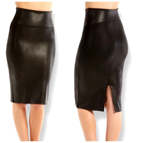 SPANX Faux Leather Pencil Skirt Size S NWT 13 - Picture 7 of 11